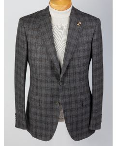 Pal Zileri gray and brown checked sport coat