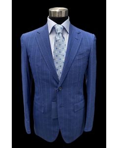 Santandrea mid blue striped suit, Paolo Albizzatti pattern silk tie and Eton shirt