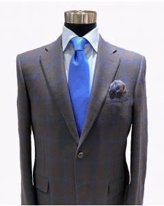 Canali sport coat and tie with Eton shirt and pocket square