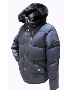Moose Knuckles navy coat with fox fur