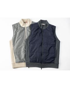 Luciano Barbera blue and gray vests