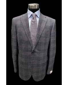 Corneliani silk and linen plaid grey sport coat, Stenströms pattern silk tie and Eton shirt